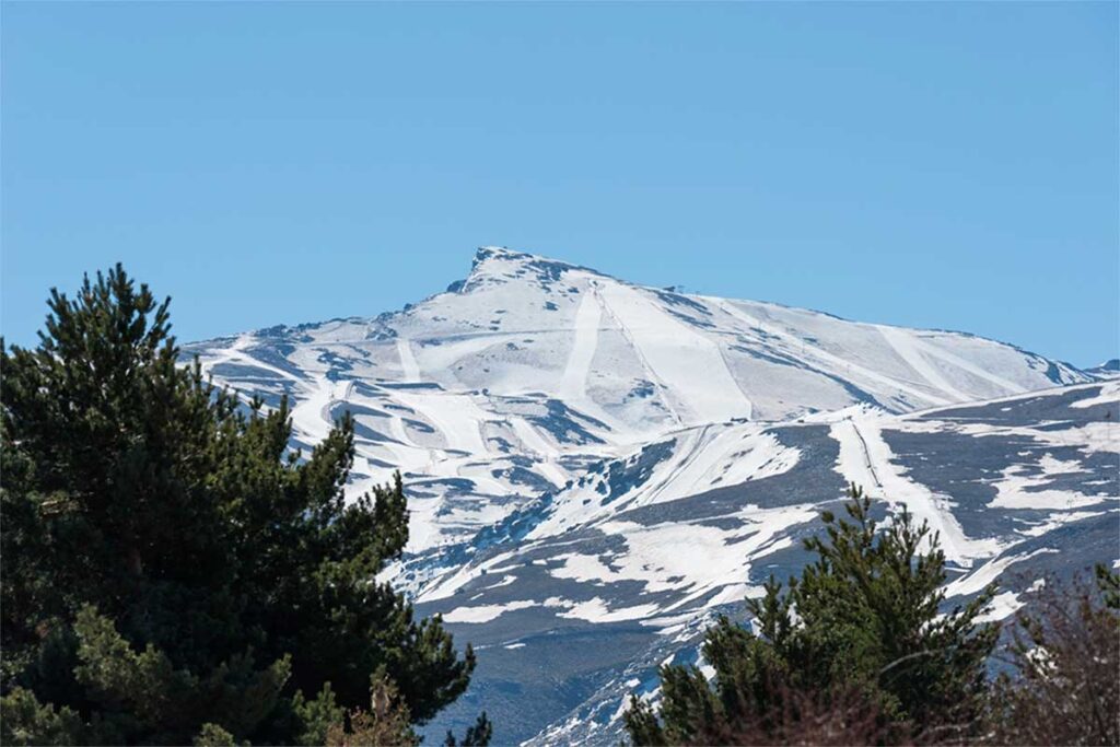 Snow on the peaks of the Sierra Nevada, Spain